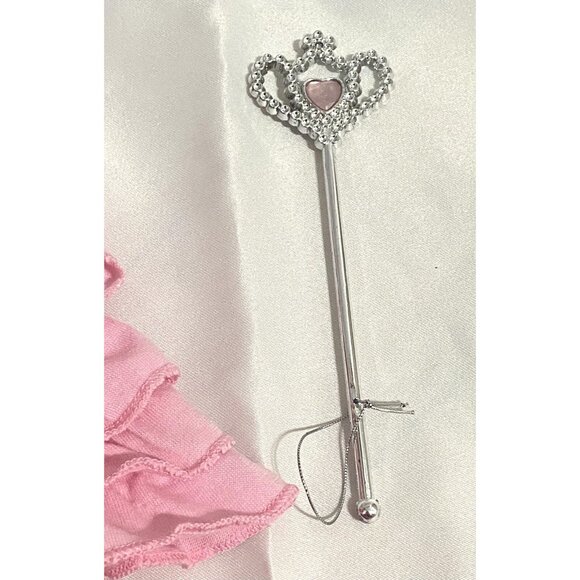 Build a Bear Pink Ruffle Rhinestone Outfit Shirt, Skirt & Wand Wristie - Picture 4 of 8